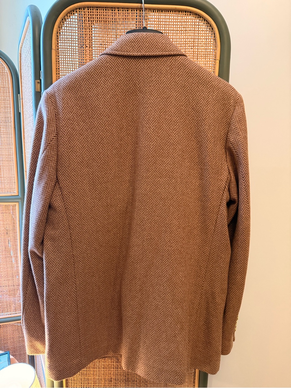 Super Rare Rowing Blazers Camel Herringbone Blazer w Patch 40R Made in Portugal - Picture 11 of 12